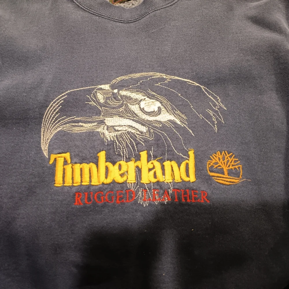 2/$20 Timberland Men's Dark Blue Graphic Crewneck Sweatshirt - Picture 3 of 4
